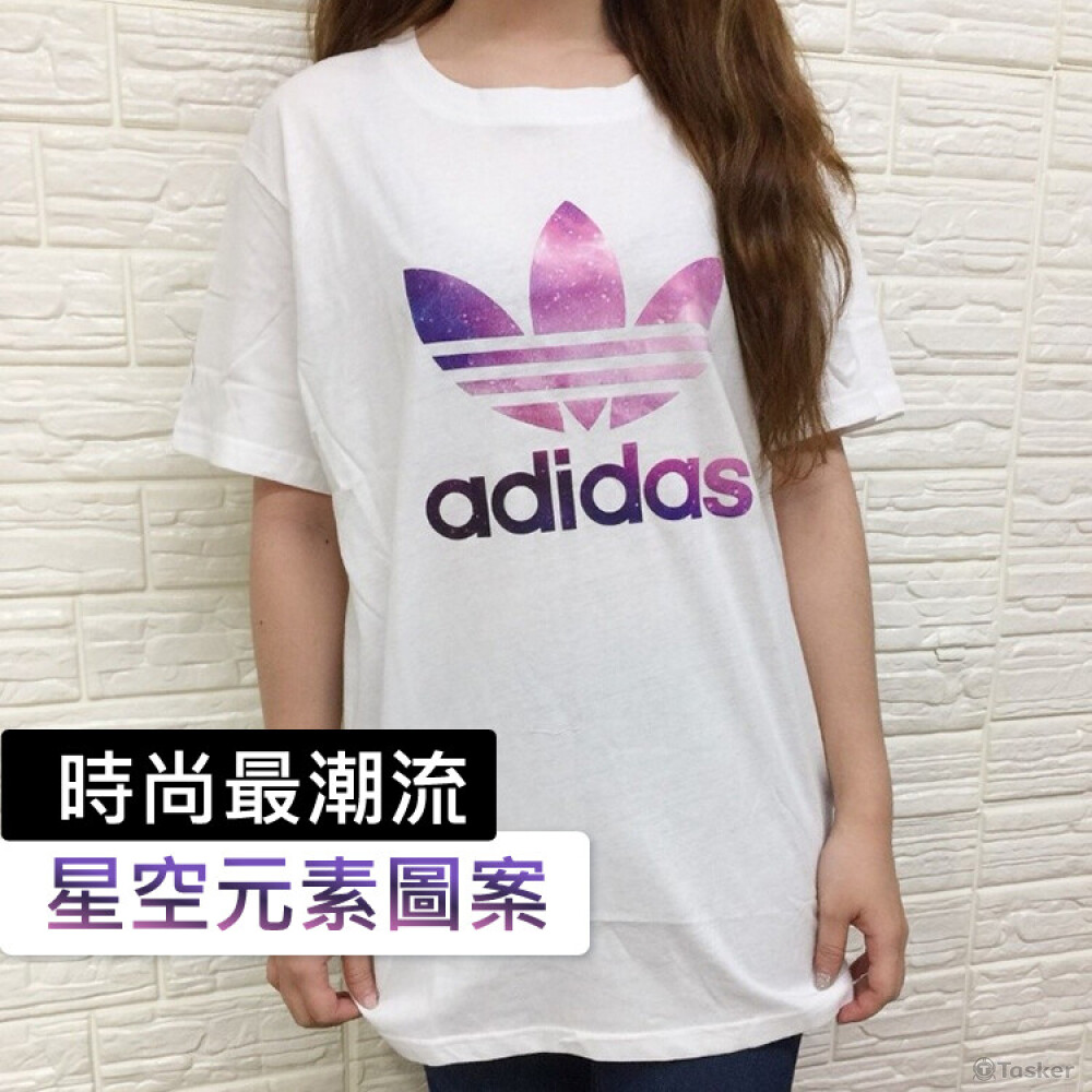 星空字母中長款女T