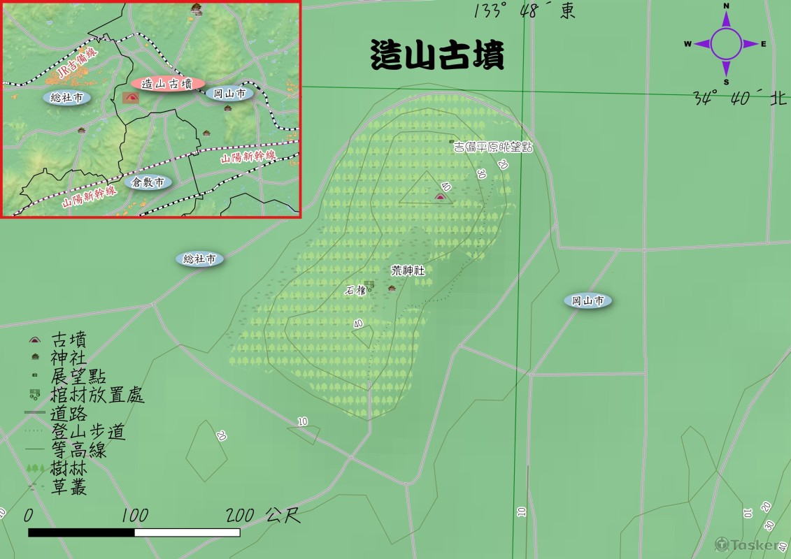 造山古墳等高線地形圖