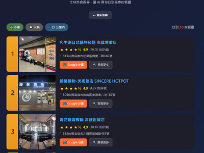 AI goole搜尋推薦