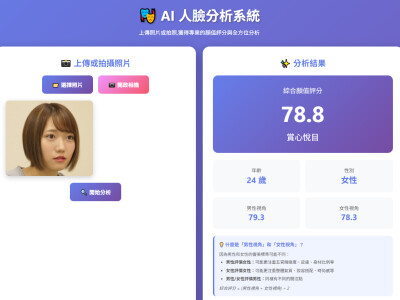 AI 人臉分析顏值評分