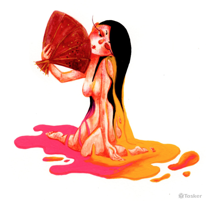 指甲油女人_水彩/濃彩