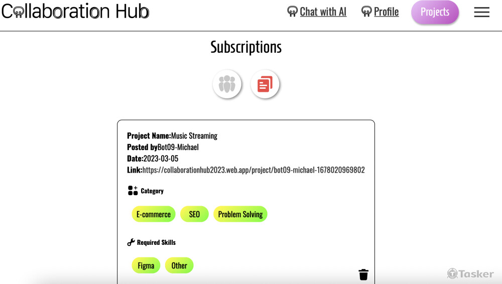 Collaboration Hub | Subscription Page