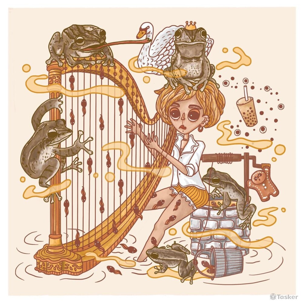 插畫設計 x 豎琴蛙