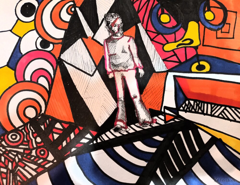 《大衛鮑伊:太空艙》麥克筆27x19cm