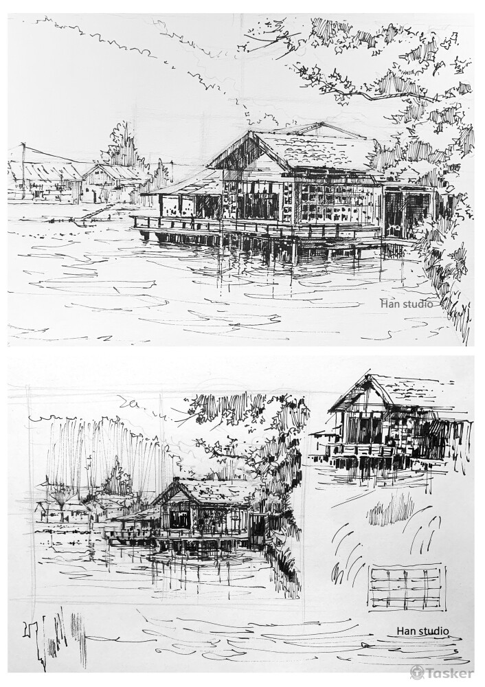 風景筆法課堂示範