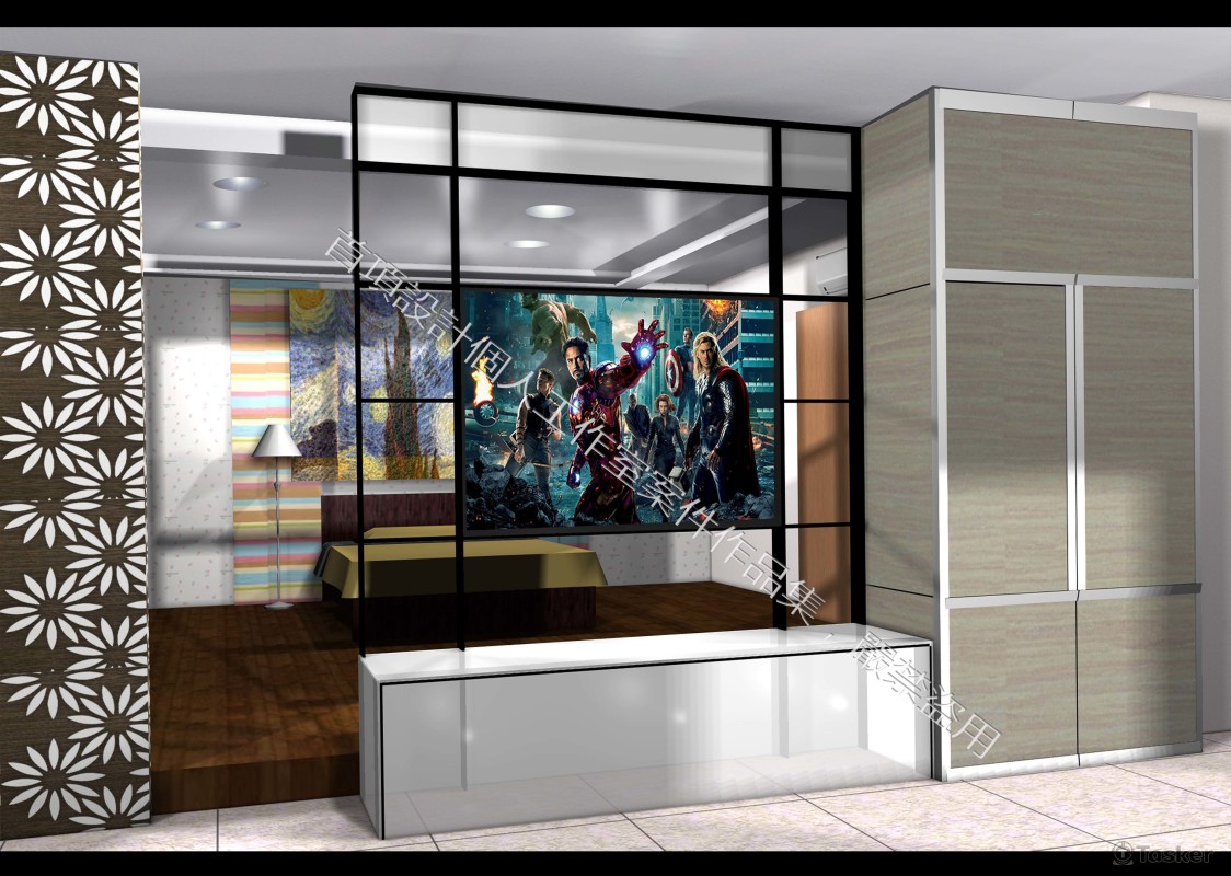 住宅電視櫃設計-扁鐵2