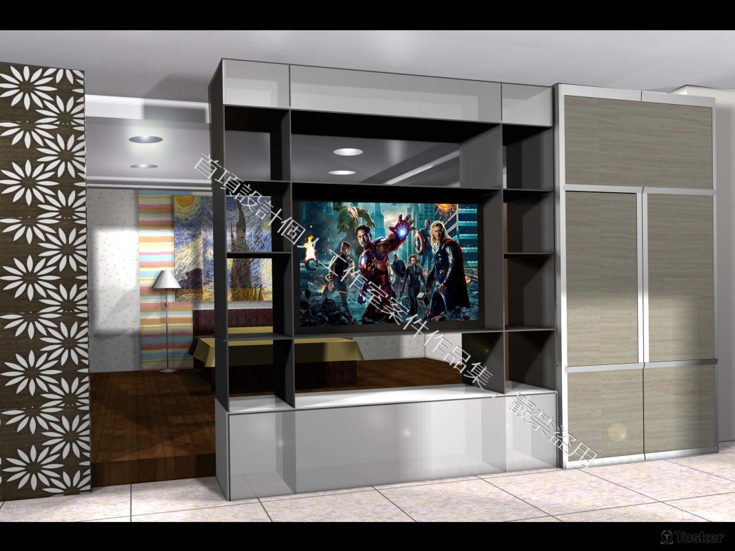 住宅電視櫃設計-扁鐵1