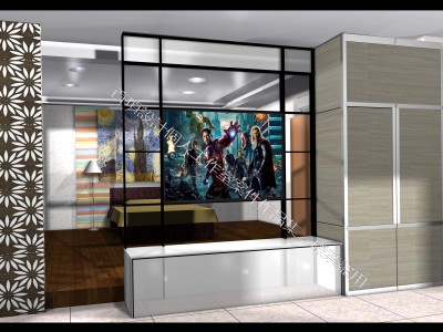 客廳及臥室中界電視櫃設計