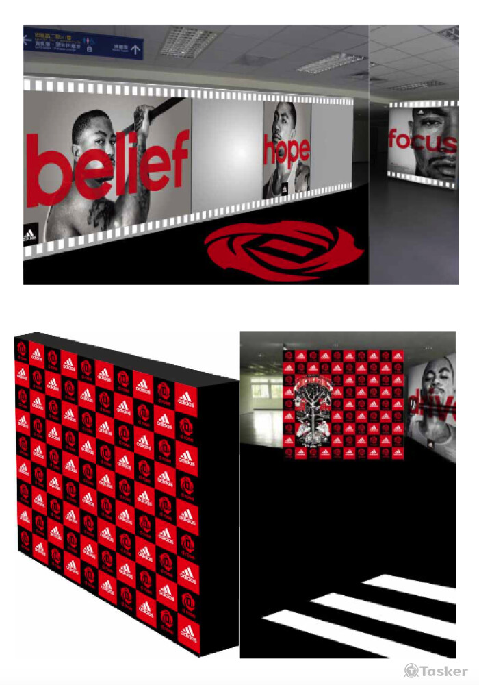 拍照背板與走道