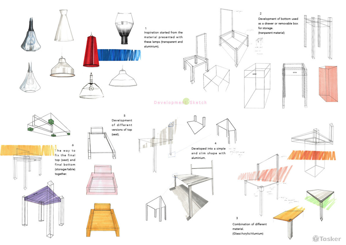 Shimmer Barstool_Development Sketch