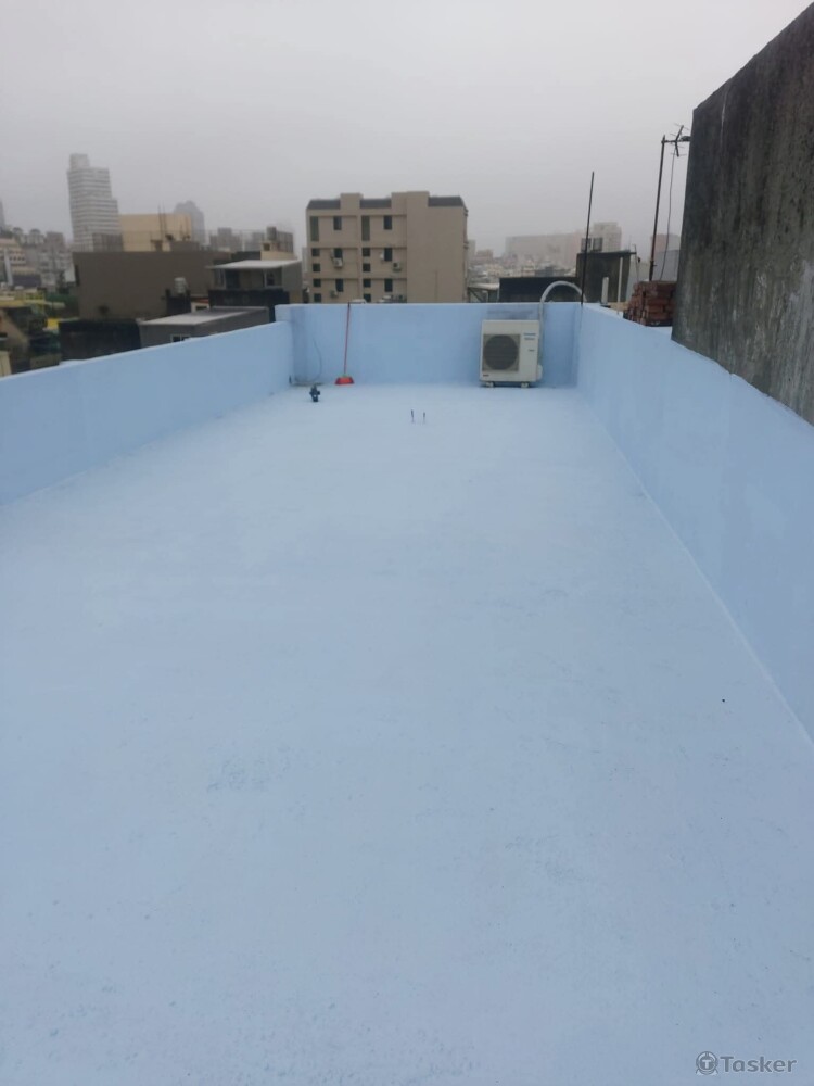 屋頂防水 底漆 貼網 中途 面漆