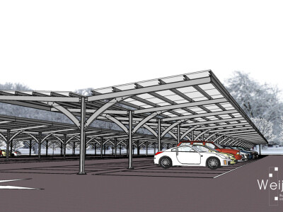 太陽能光電車棚建模