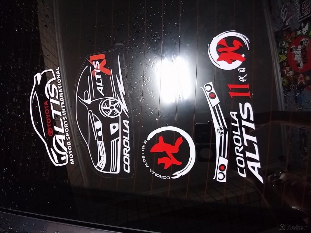 電腦割字~車隊貼紙實貼