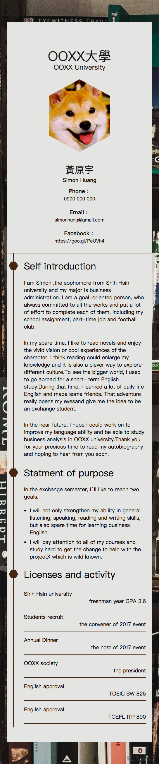 網頁履歷_範例2