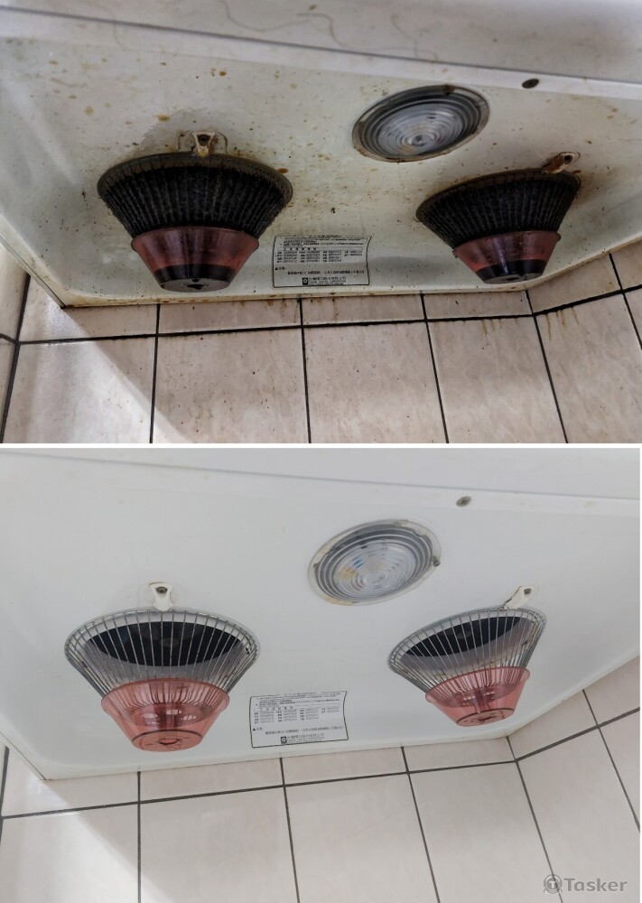 工廠內長期使用抽油煙機重度油垢