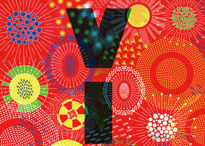 「Viva」在西班牙及法文中意指萬歲或萬歲時的歡呼聲，這張海報以各種不同煙火形式來呈現歡天喜慶「萬歲!」的熱鬧跟快樂心情