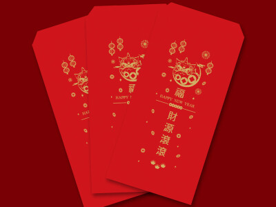 貼紙設計/吉祥物設計/燙金紅包袋設計
