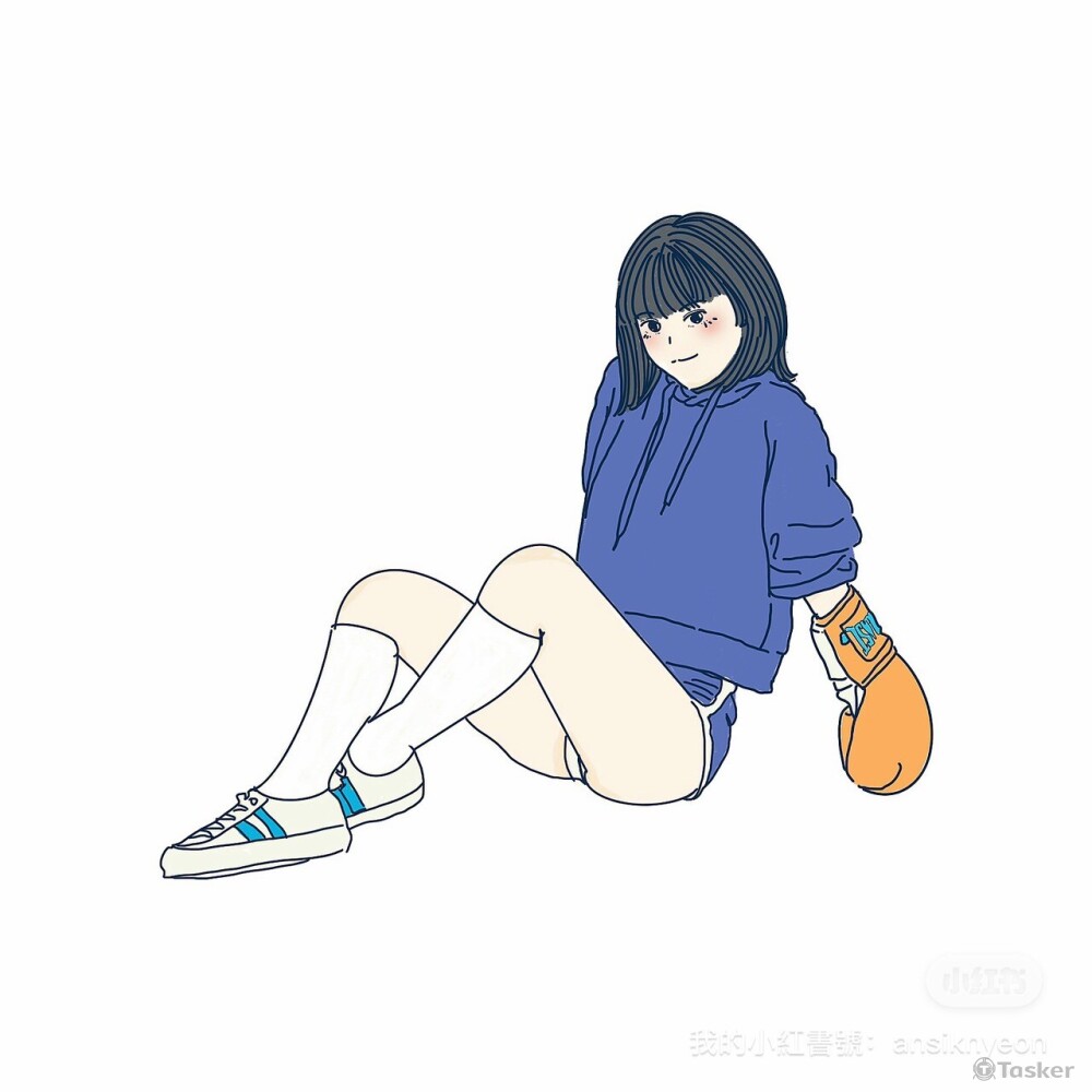拳擊少女上色