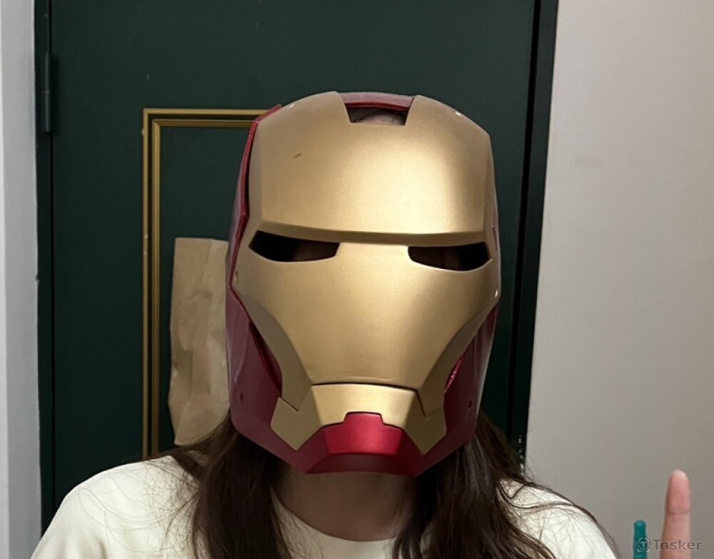 鋼鐵人頭套，3D列印製作並進行補土、打磨、上漆