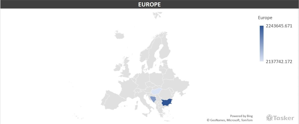 利用Excel樞紐分析表製作高染疫數量(以歐洲地圖為例)