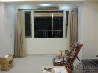 前客廳陽台外推(鋁窗+窗簾)