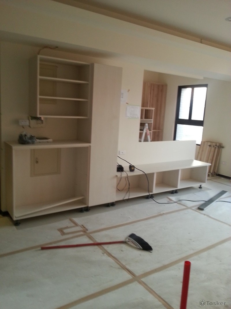 客廳鞋櫃電視櫃施作