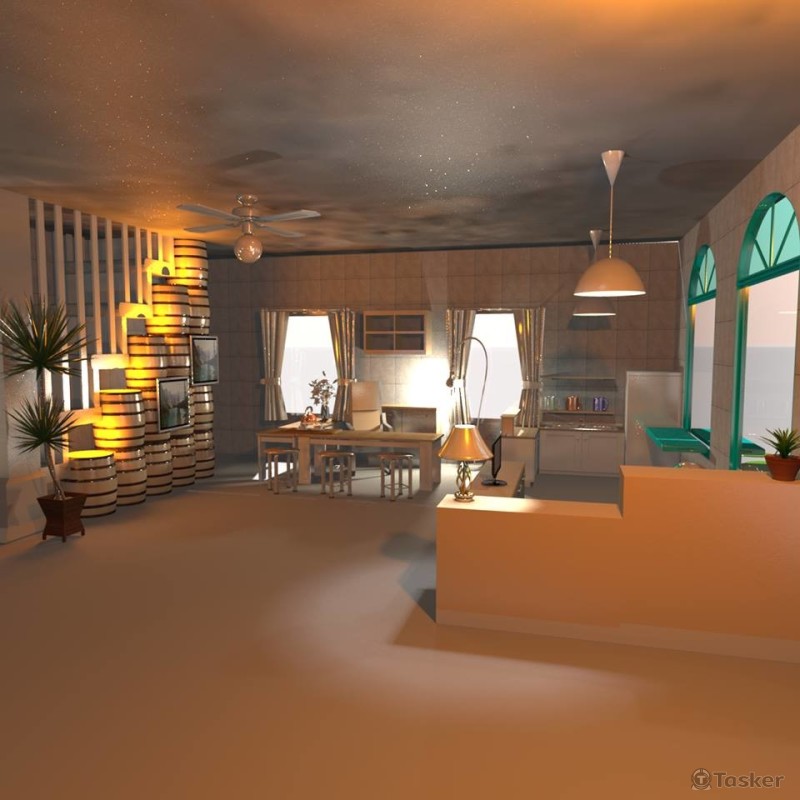 花蓮某民宿接帶區改造後3D示意圖