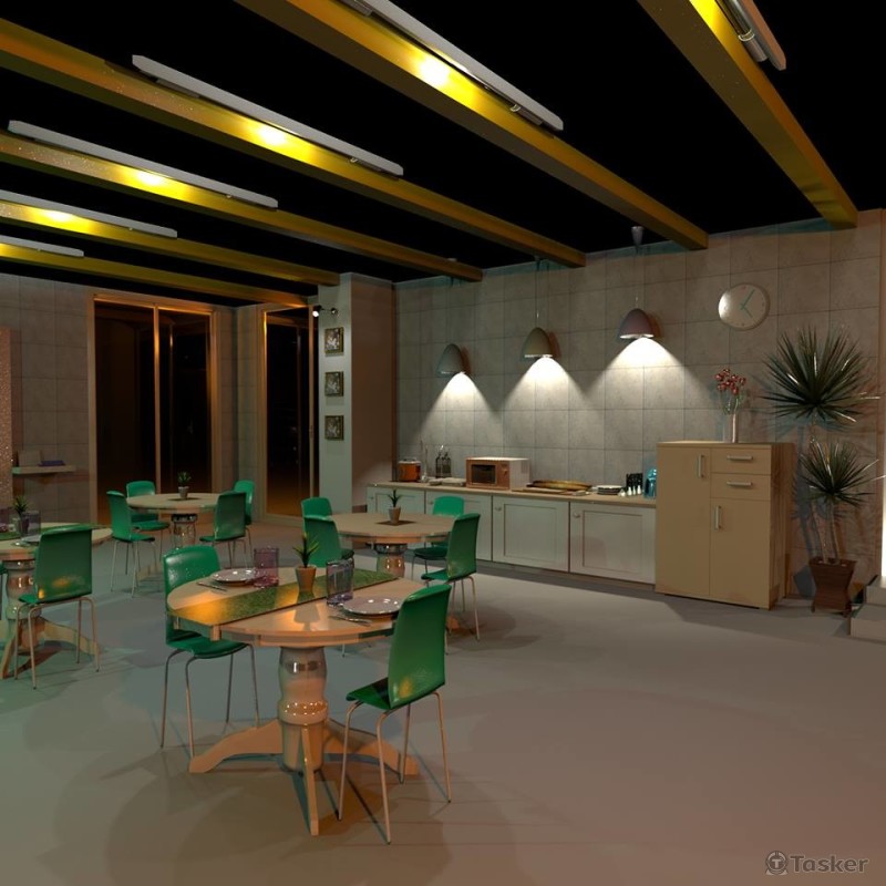 花蓮某民宿用餐改造後3D示意圖