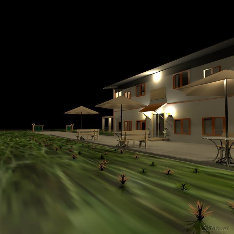 花蓮某民宿外觀改造後3D示意圖