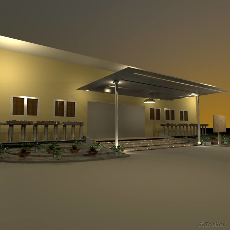 花蓮某民宿門面改造後3D示意圖