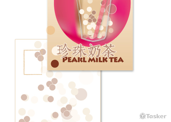 珍珠奶茶-臺灣好好吃 明信片設計(競標作品)