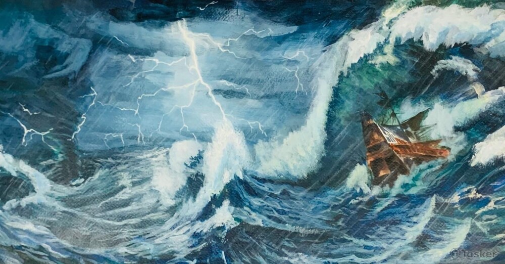 暴風雨圖-舞台背景輸出原畫