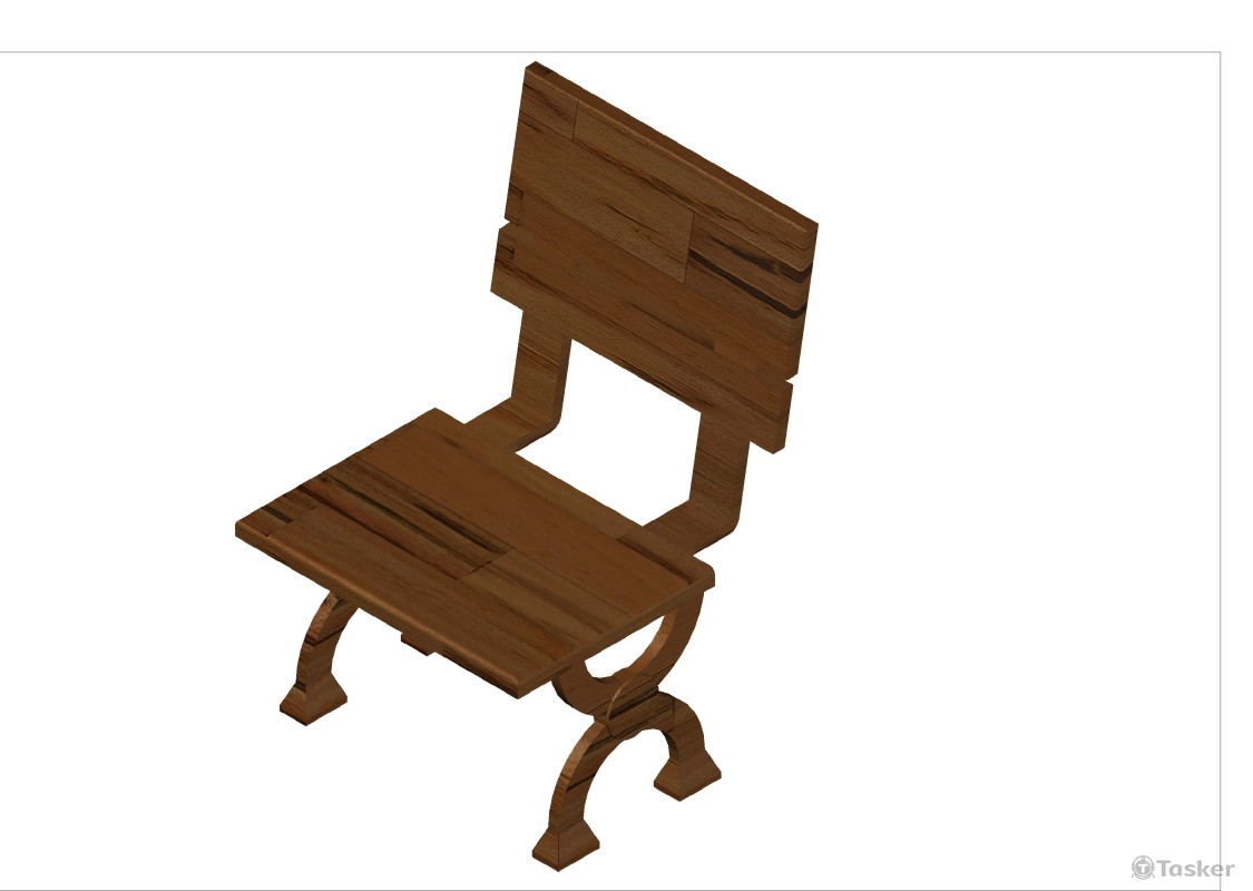 3D核桃木椅