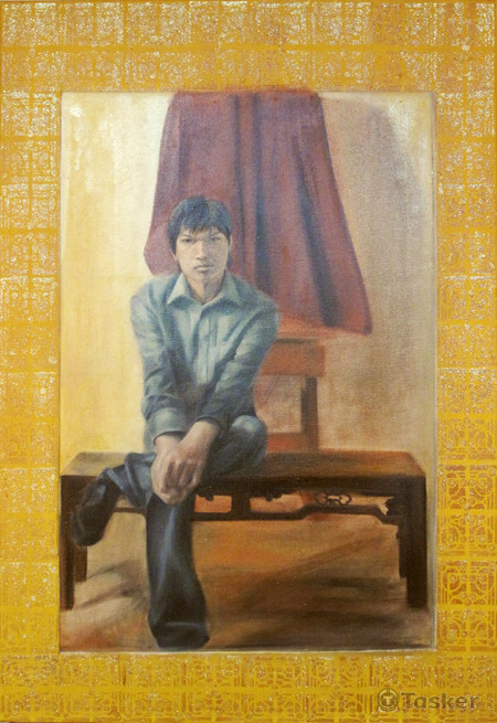 油畫  油彩加指甲油 50p