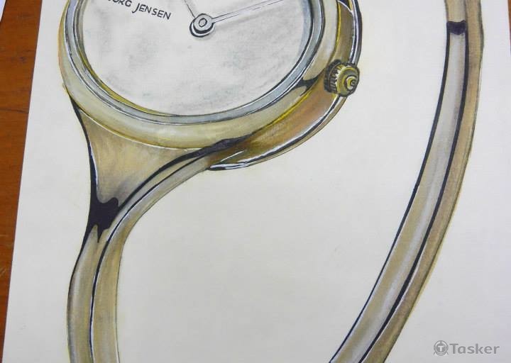 喬治傑森腕錶-麥克筆畫