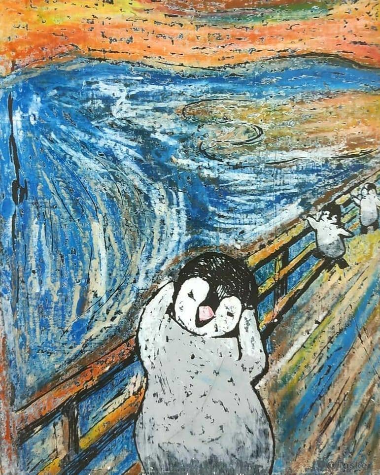 企鵝的吶喊 石膏版