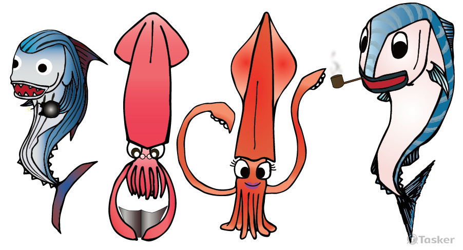 基隆市政府四種海洋生物Ｑ版