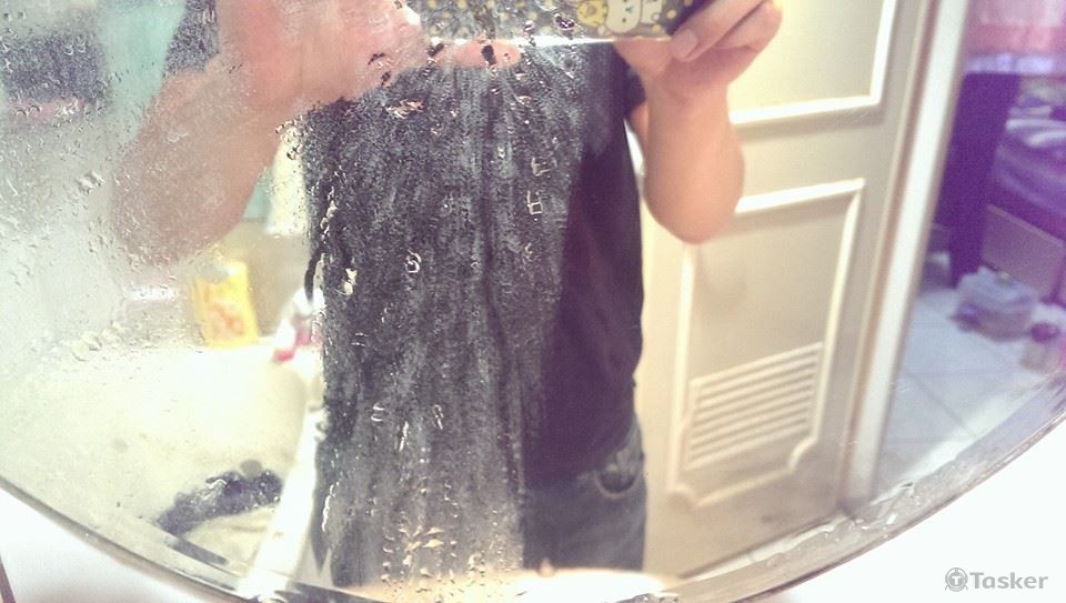 洗了一半停下來拍個照