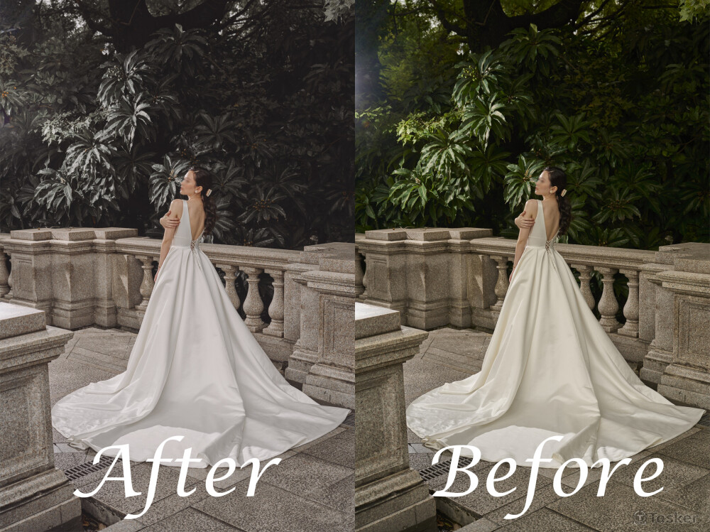 降低植物的綠色彩度並且修掉多餘光源