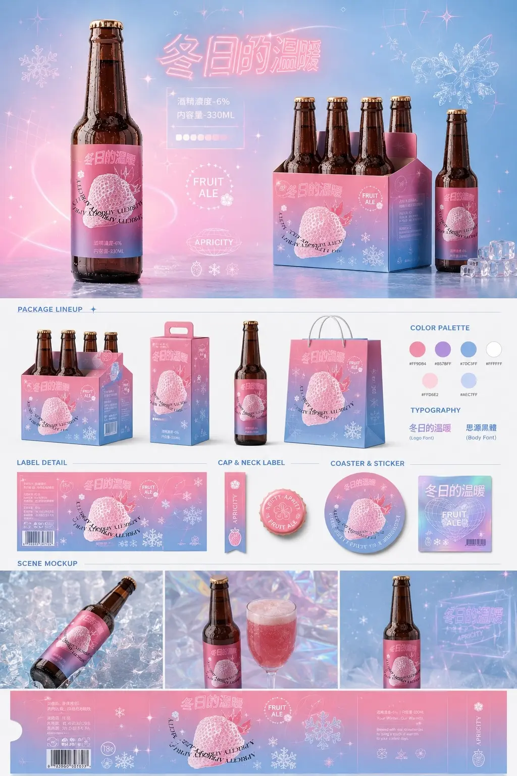 品牌包裝：Y2K迷幻微醺精釀視覺。
