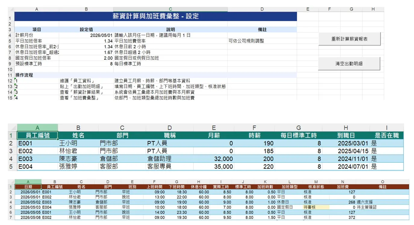 原始資料與設定畫面