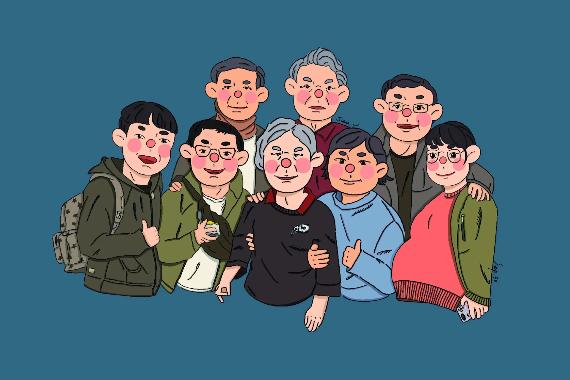 多人全家福