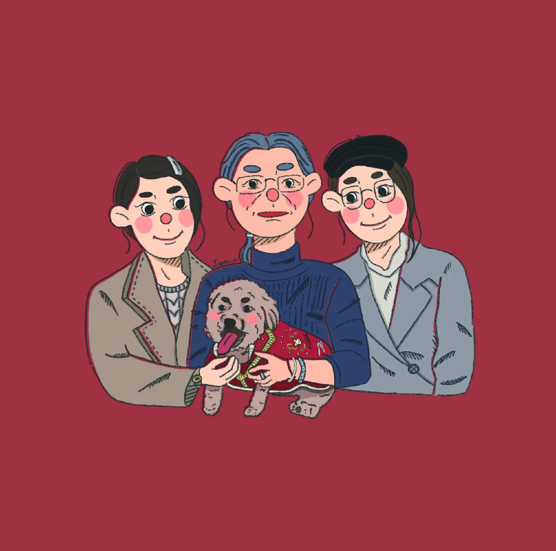 與寵物合照