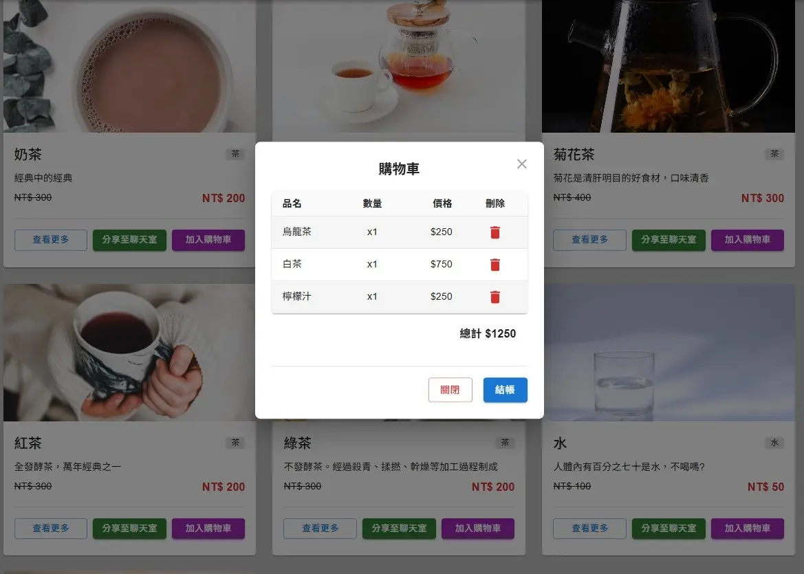 商品購物車