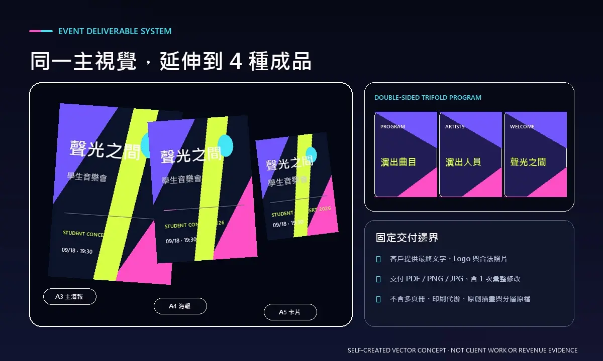 A3／A4／A5與雙面三摺節目單延伸