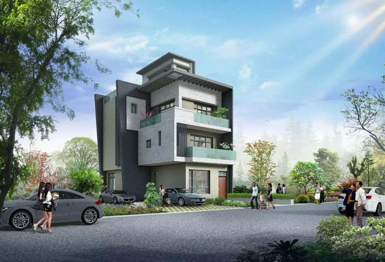 透天渲染圖一棟一戶