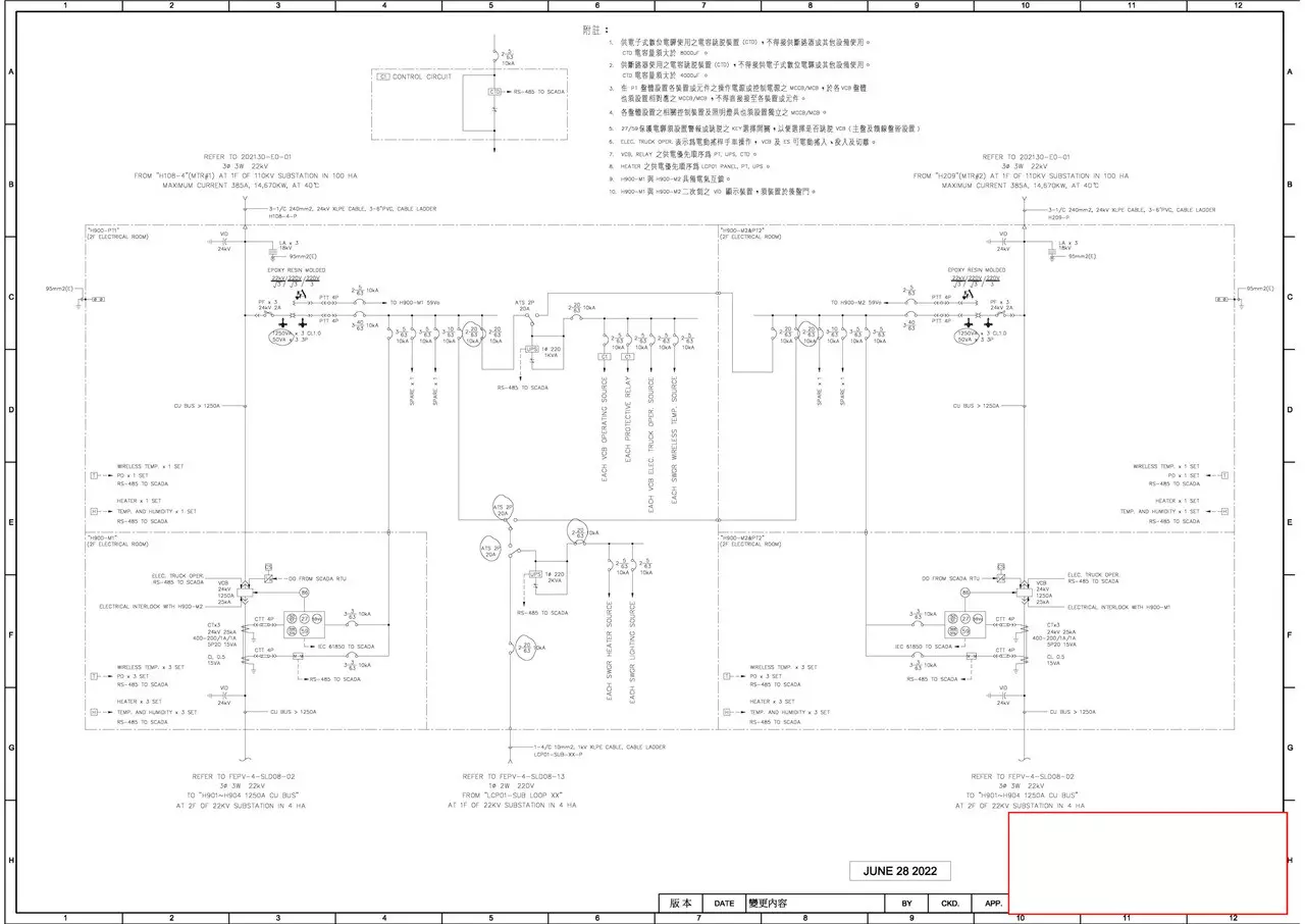 電力系統高壓及低壓單線圖繪製服務