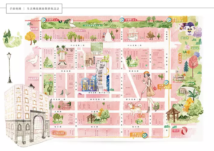 手繪質感地圖、生活機能圖繪製設計