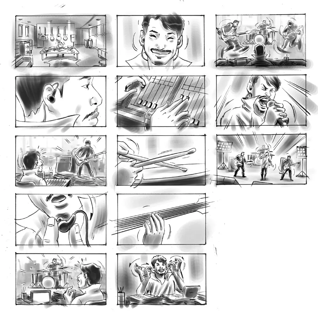 黑白灰階分鏡腳本