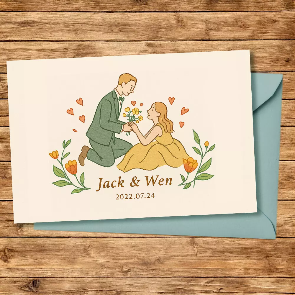 似顏繪喜帖/邀請卡/彌月小卡設計